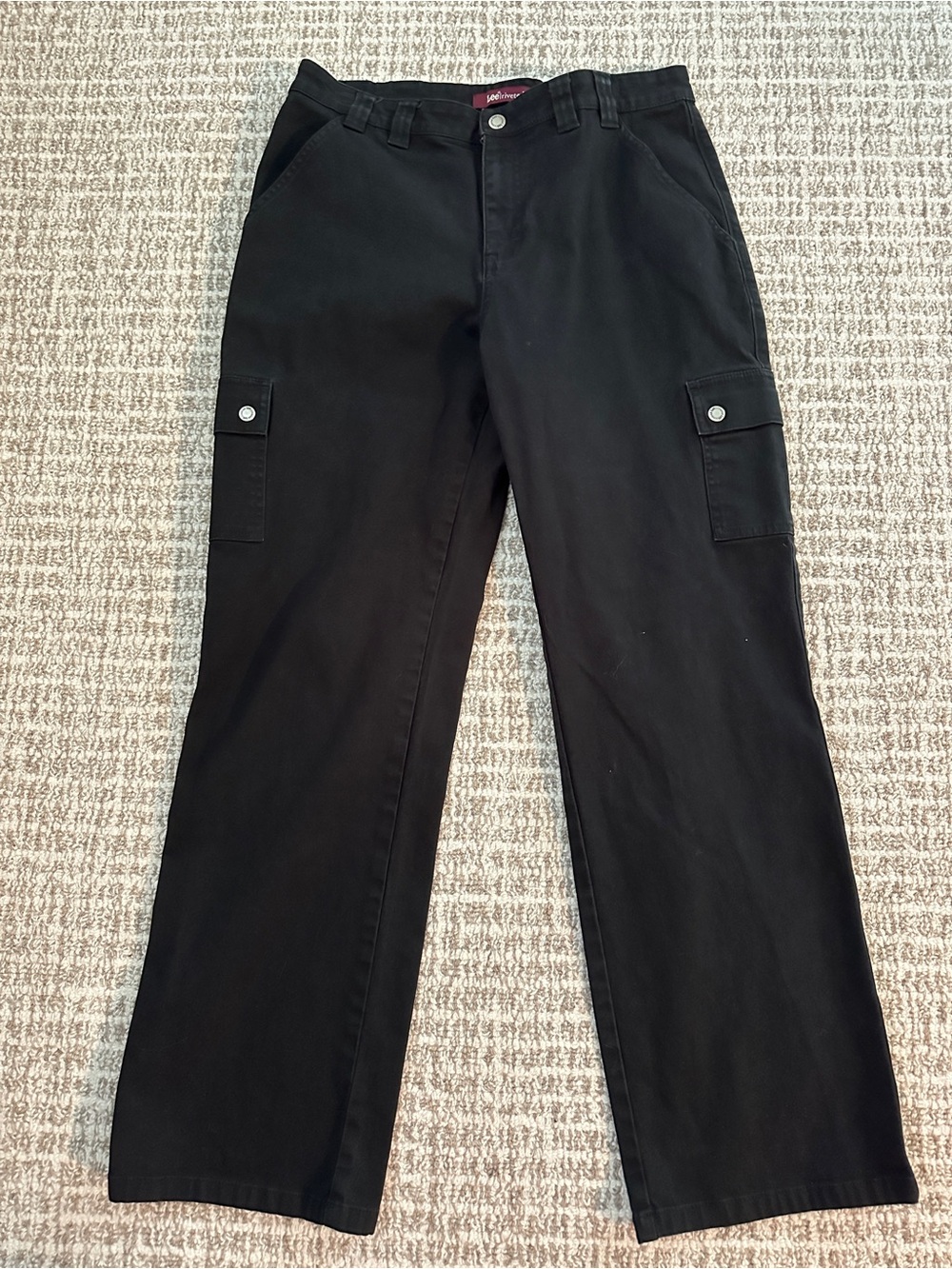 Lee Riveted Vintage Black Denim Cargo Women's Jeans, Sz 14 Preowned